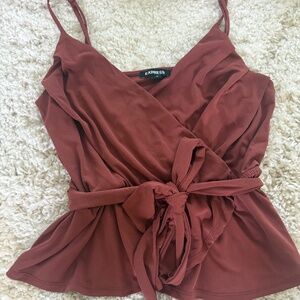 Express Wrap Tie‑Waist Cami/Top